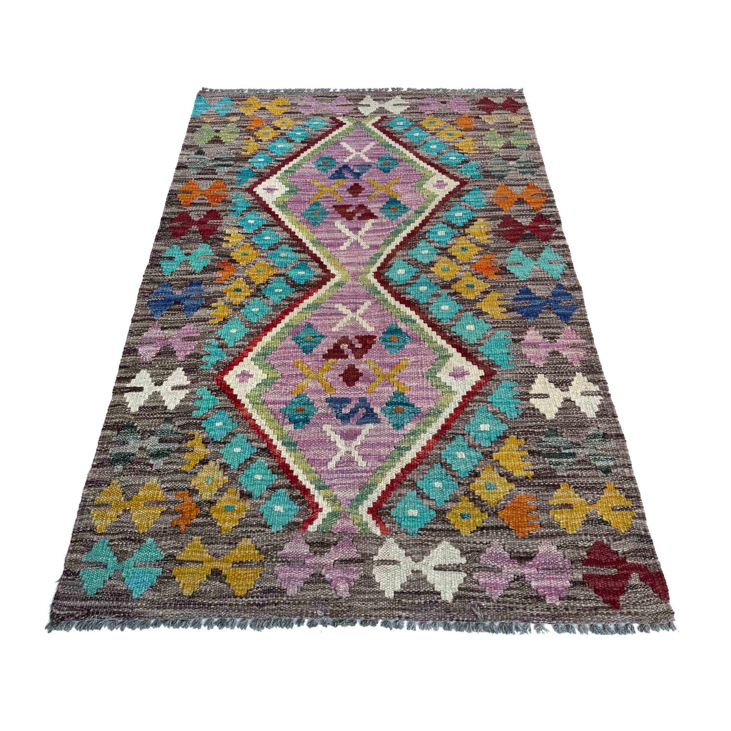 Handmade Multi Kilim Geometric 2x4 ft
