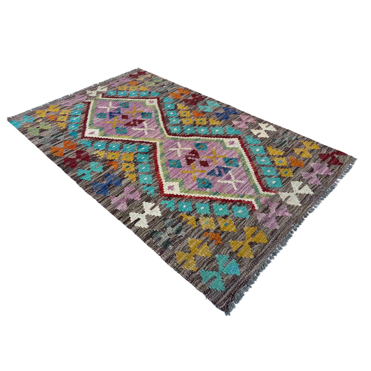 Handmade Multi Kilim Geometric 2x4 ft