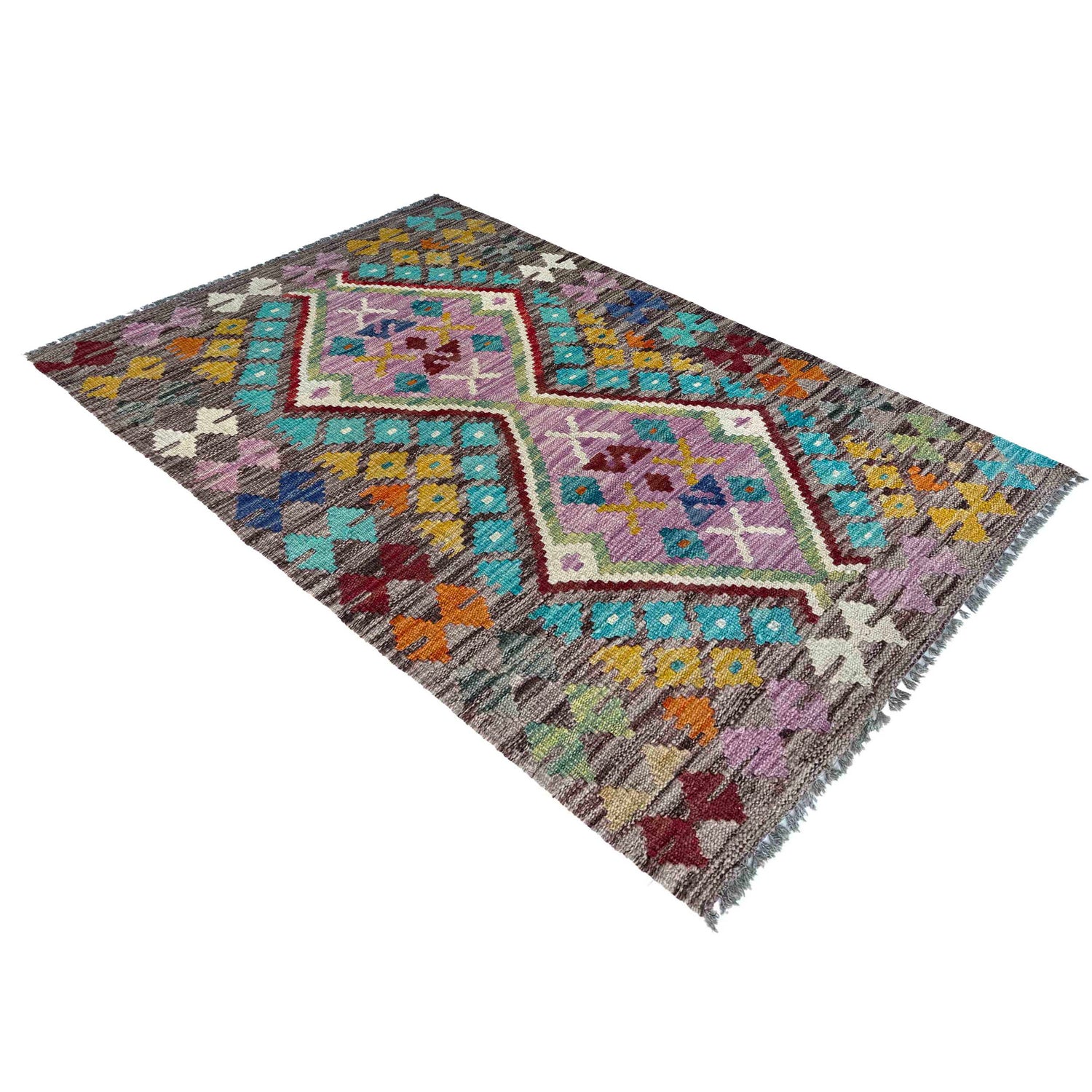 Handmade Multi Kilim Geometric 2x4 ft