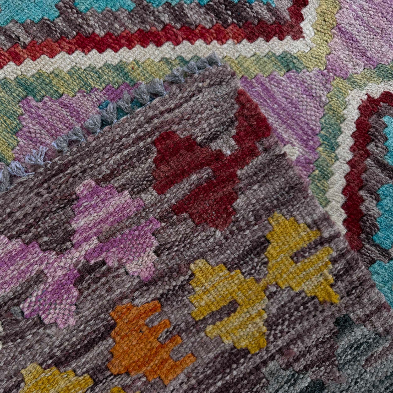 Handmade Multi Kilim Geometric 2x4 ft