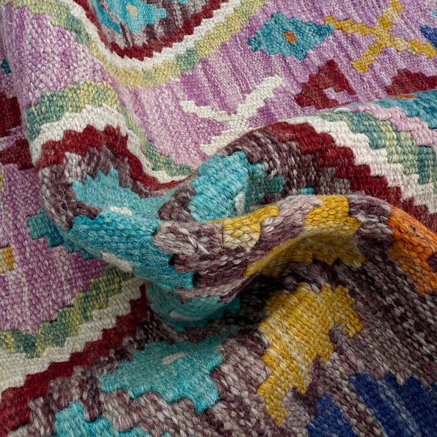 Handmade Multi Kilim Geometric 2x4 ft