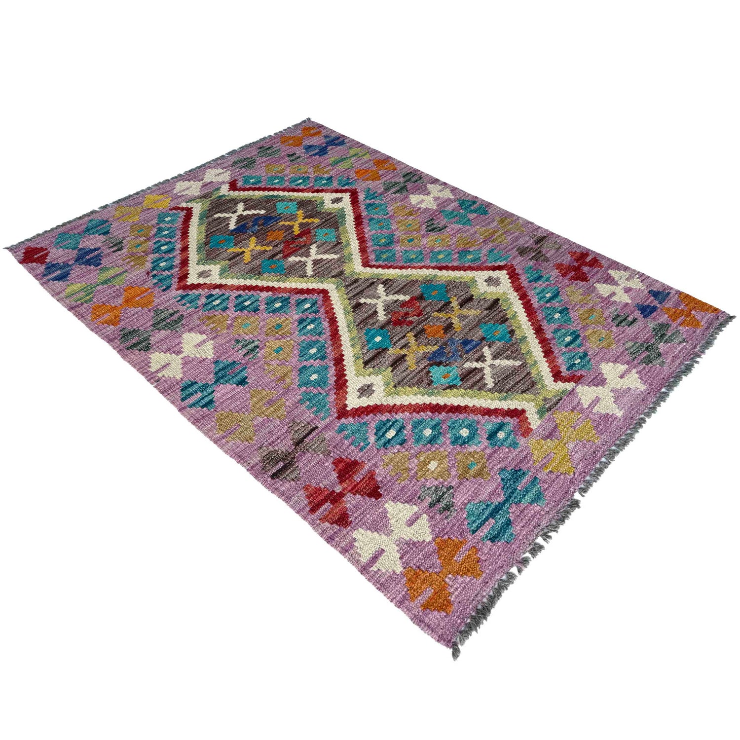 Handmade Multi Kilim Geometric 2x4 ft