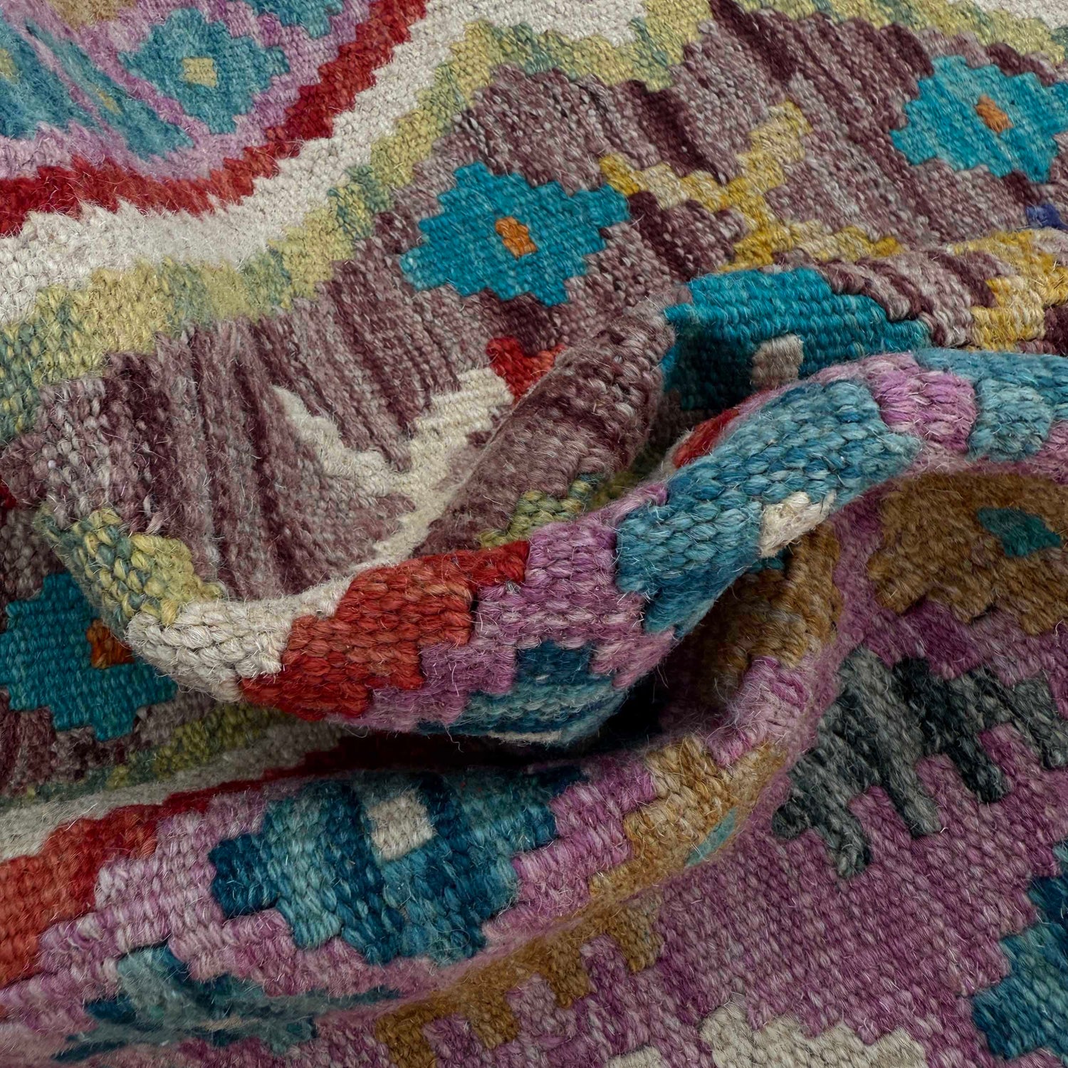 Handmade Multi Kilim Geometric 2x4 ft