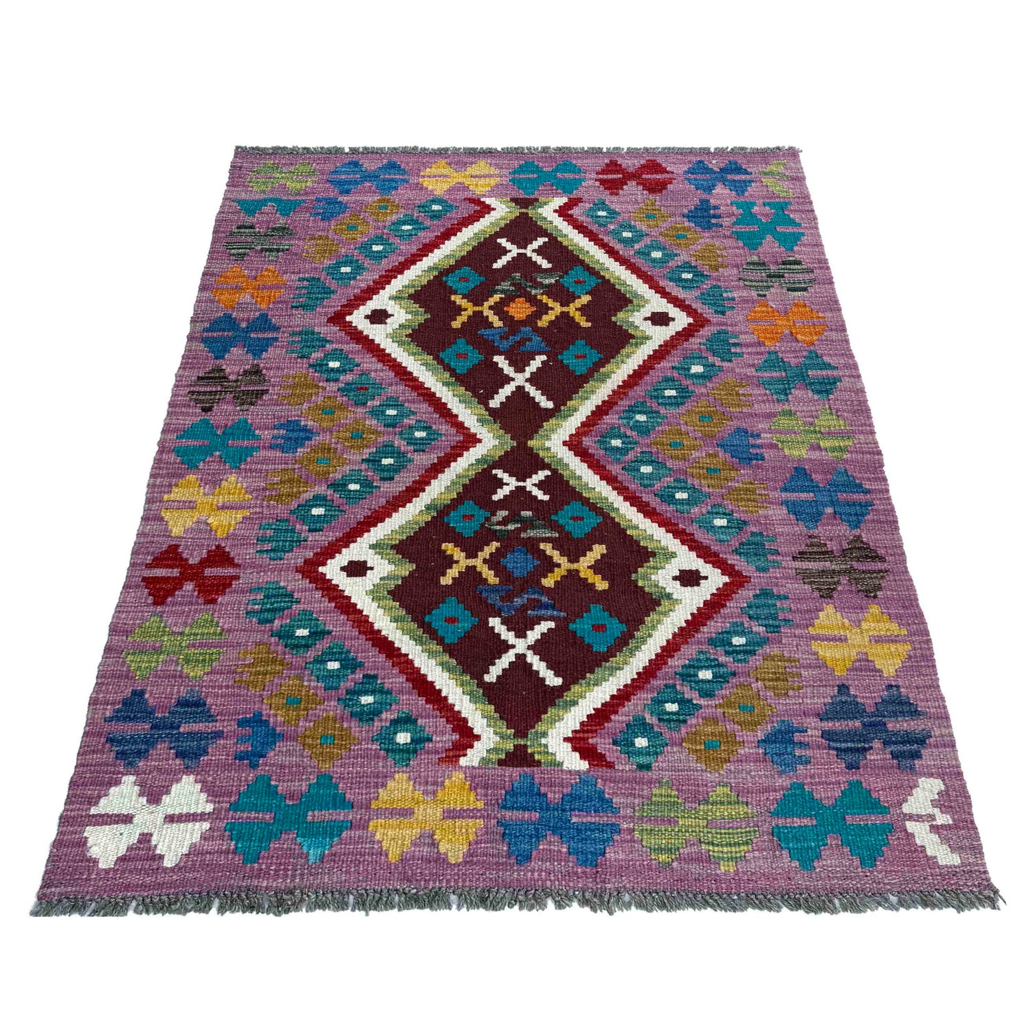 Handmade Multi Kilim Geometric 2x4 ft