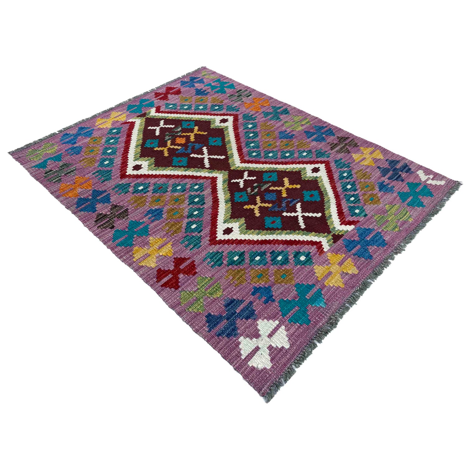 Handmade Multi Kilim Geometric 2x4 ft