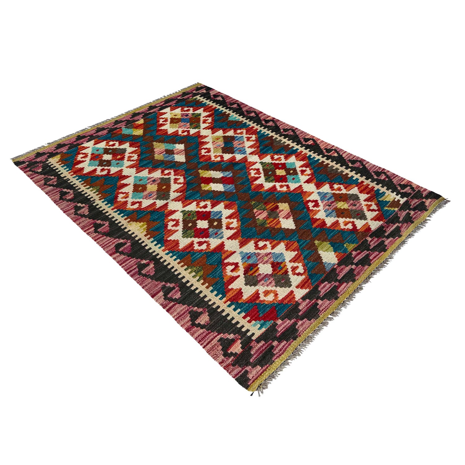 Handmade Multi Kilim Geometric 2x4 ft