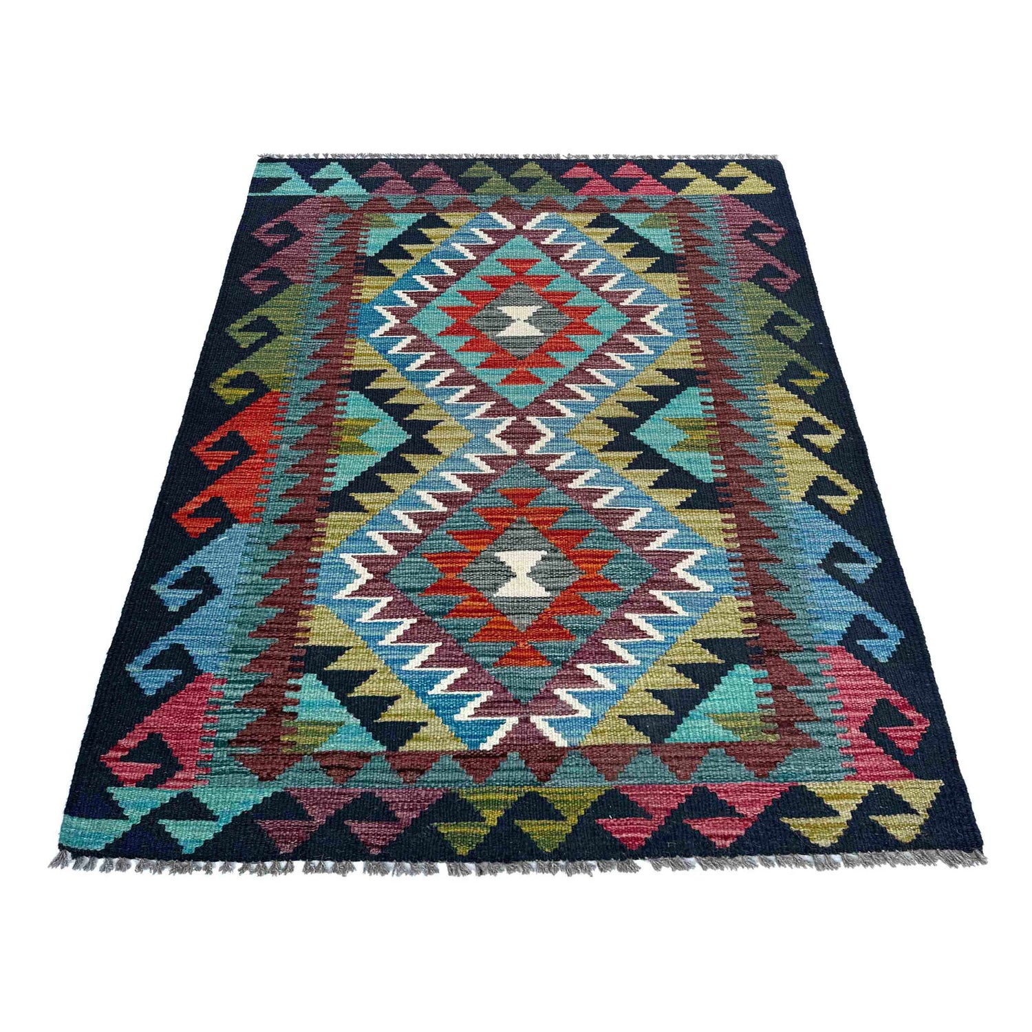 Handmade Multi Kilim Geometric 2x4 ft