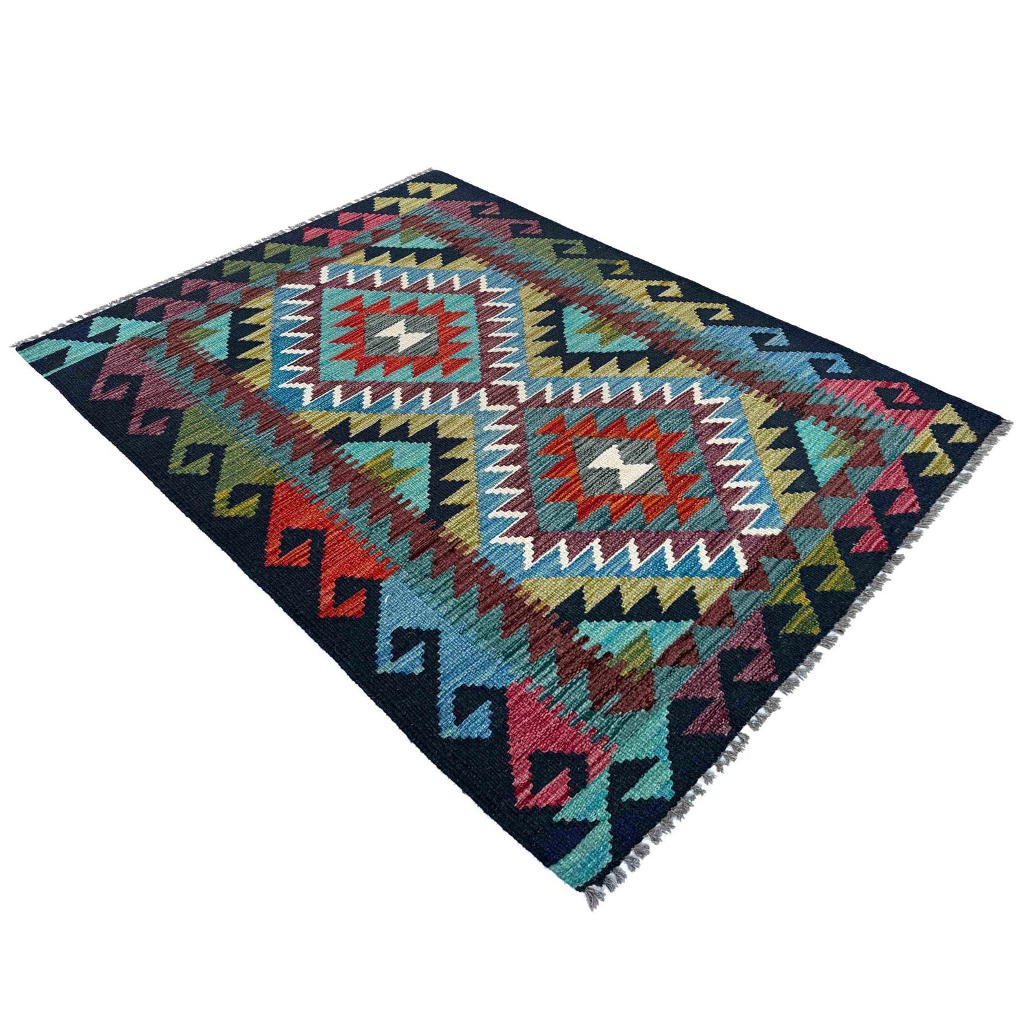 Handmade Multi Kilim Geometric 2x4 ft