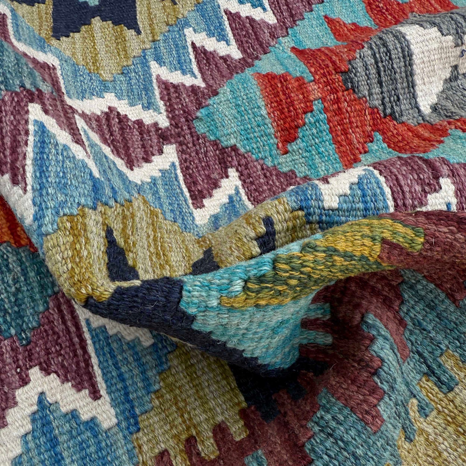 Handmade Multi Kilim Geometric 2x4 ft