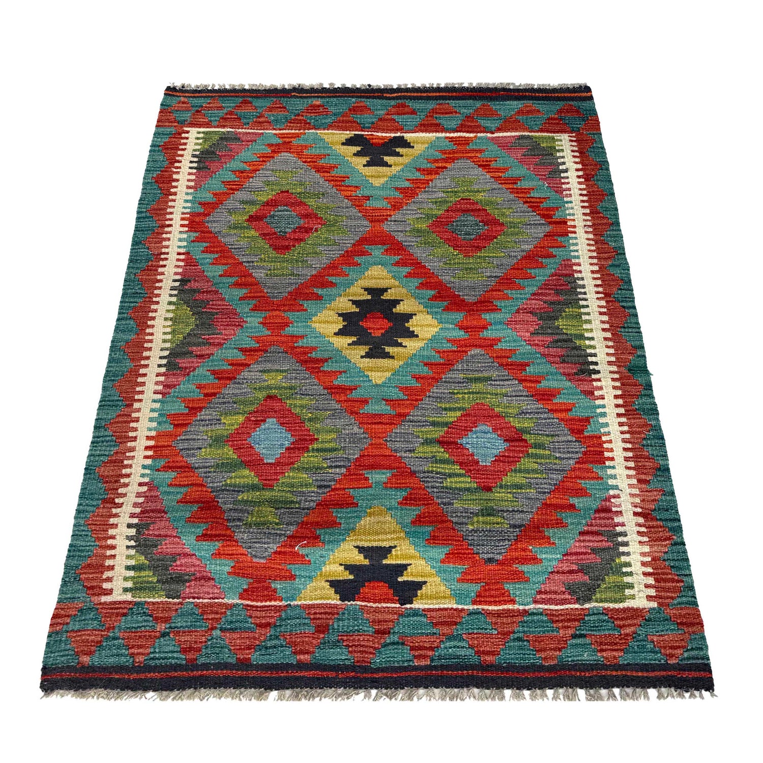 Handmade Multi Kilim Geometric 2x4 ft