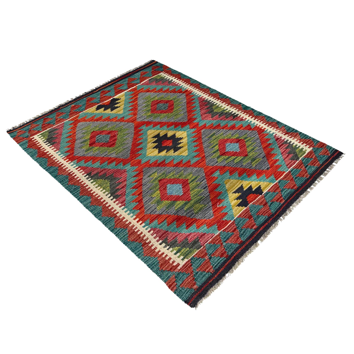 Handmade Multi Kilim Geometric 2x4 ft