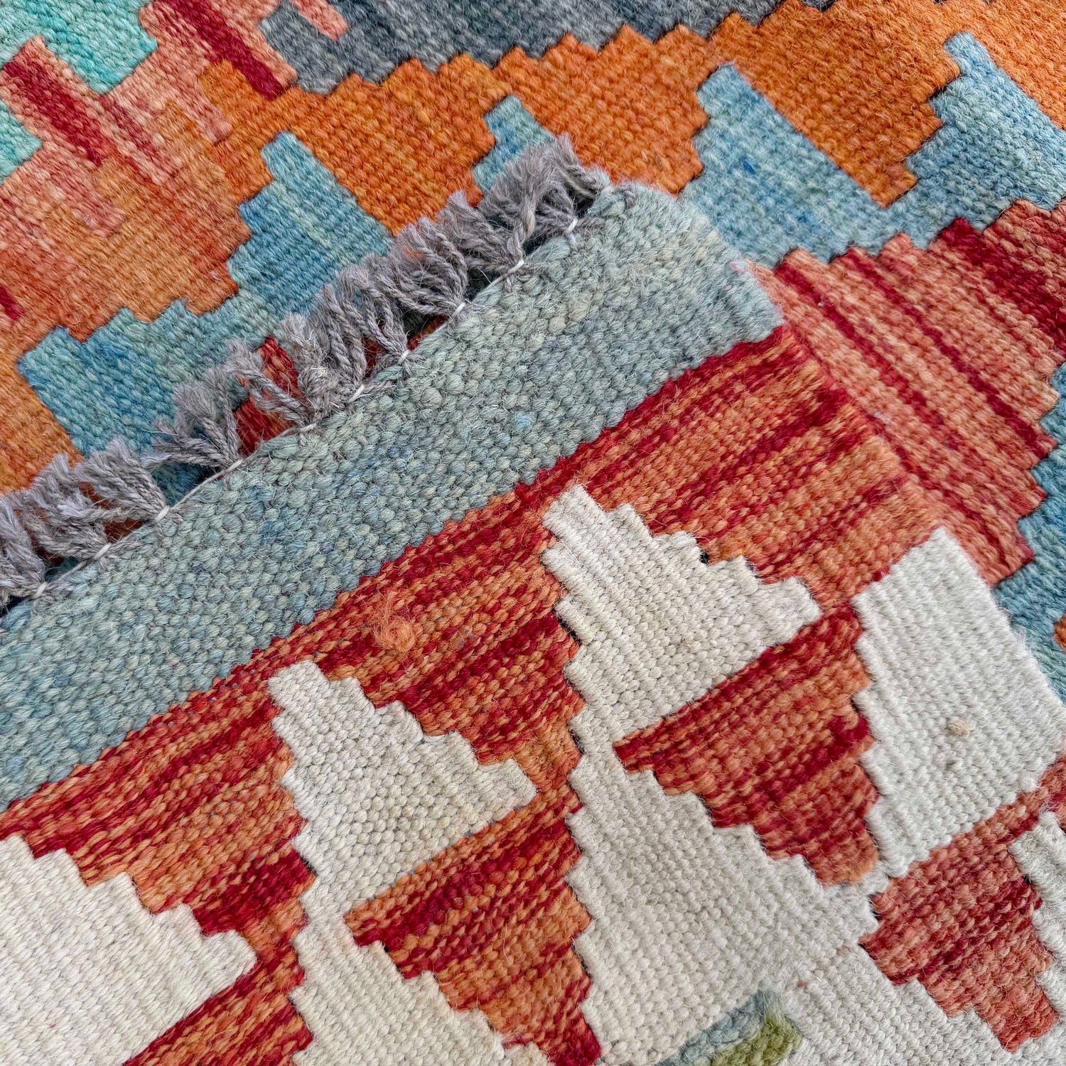 Handmade Multi Kilim Geometric 6' Runner