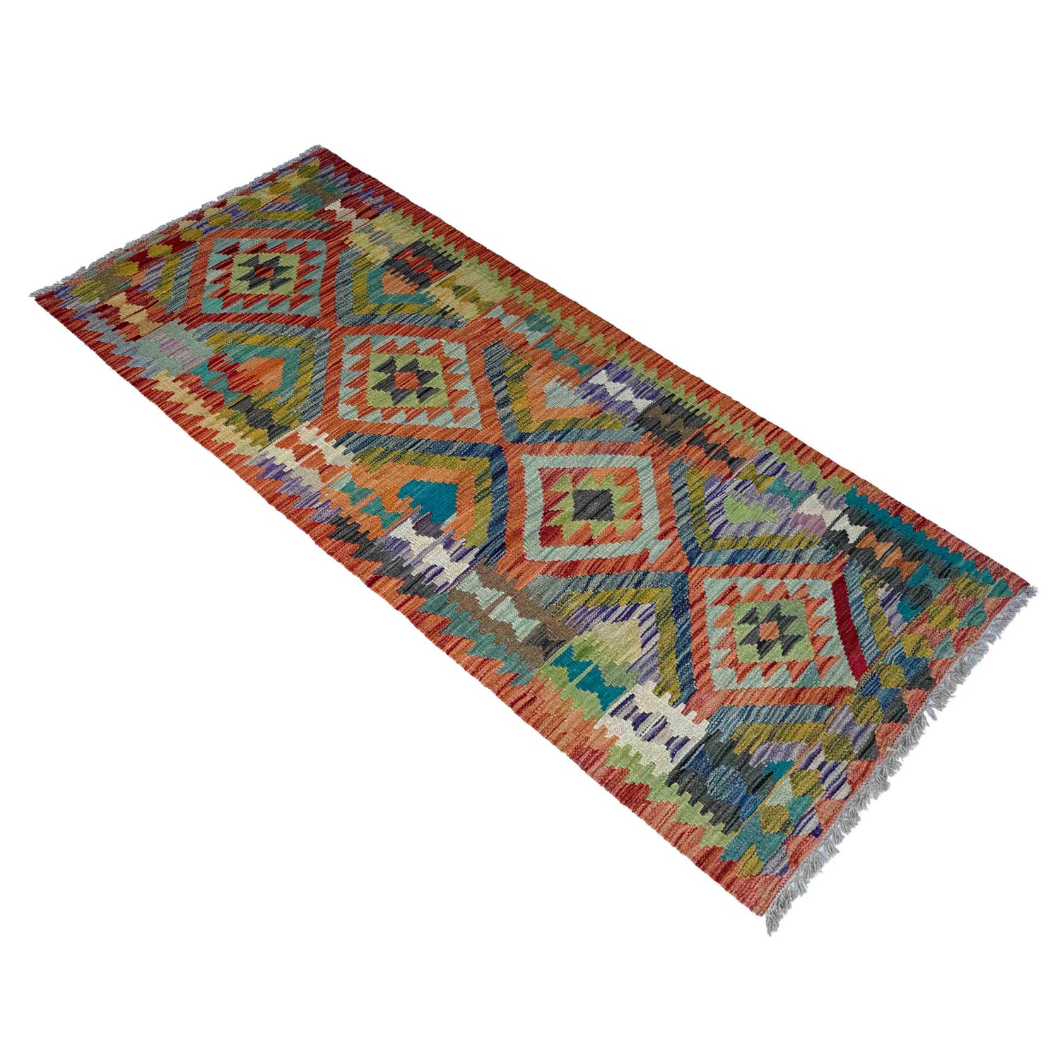 Handmade Multi Kilim Geometric 6' Runner