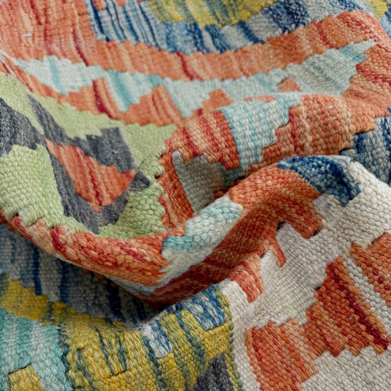 Handmade Multi Kilim Geometric 6' Runner