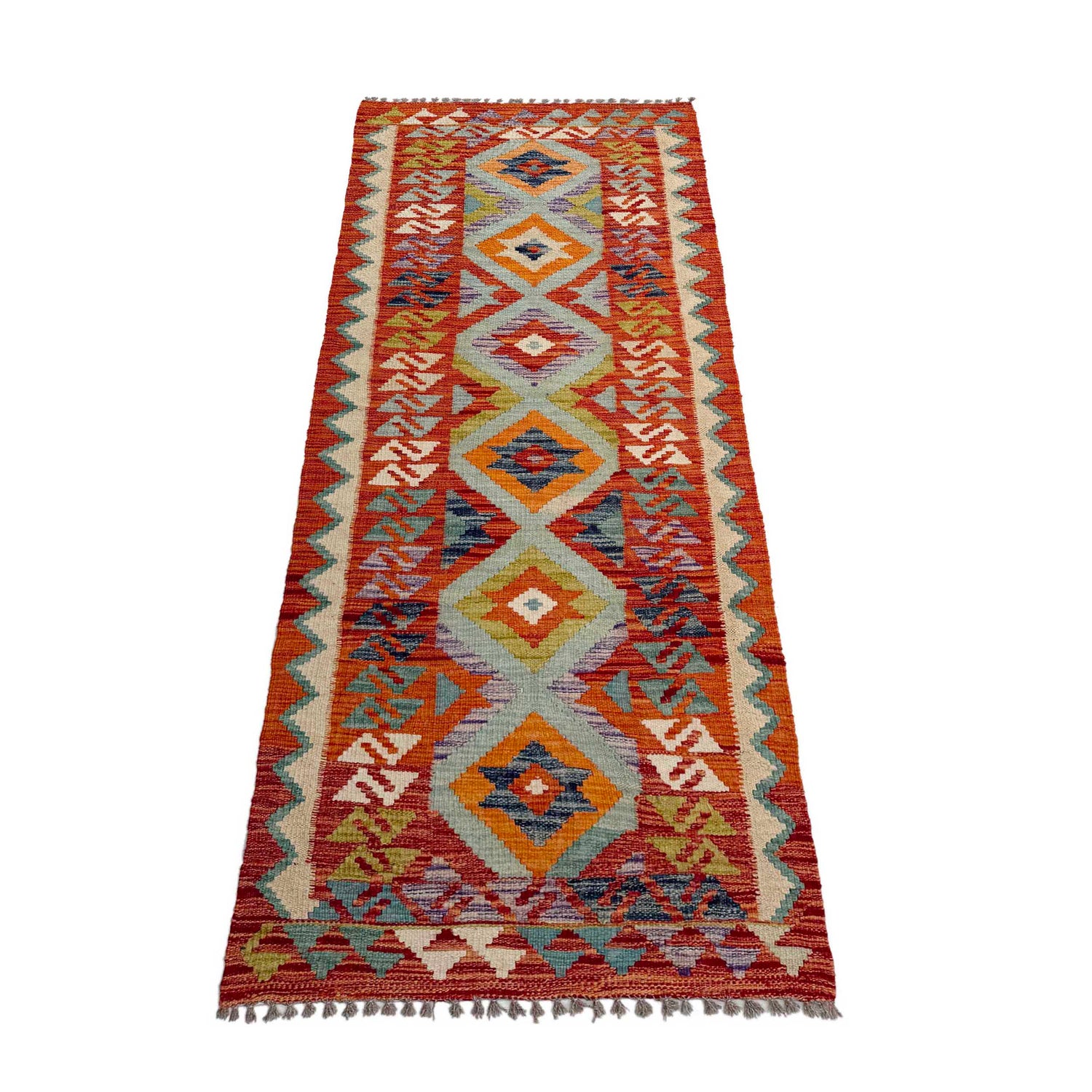 Handmade Multi Kilim Geometric 6' Runner