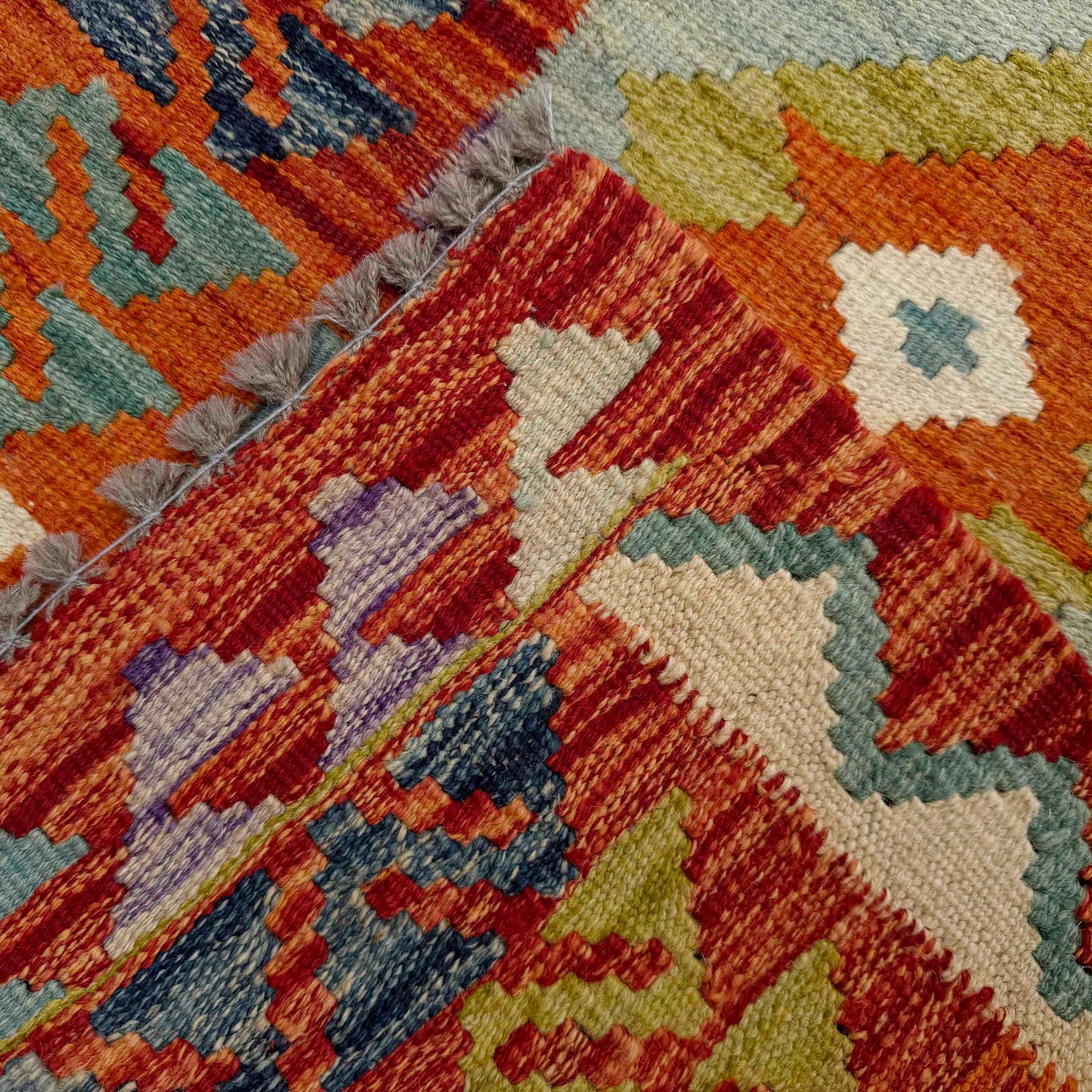 Handmade Multi Kilim Geometric 6' Runner