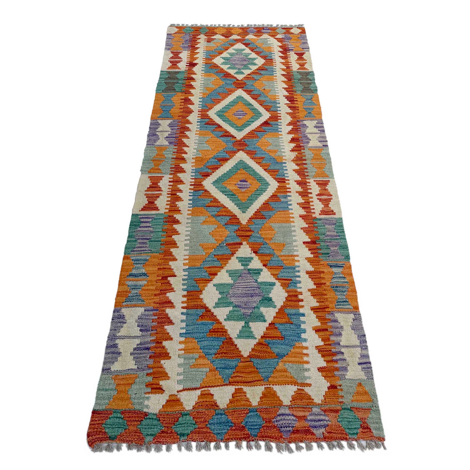 Handmade Multi Kilim Geometric 6' Runner