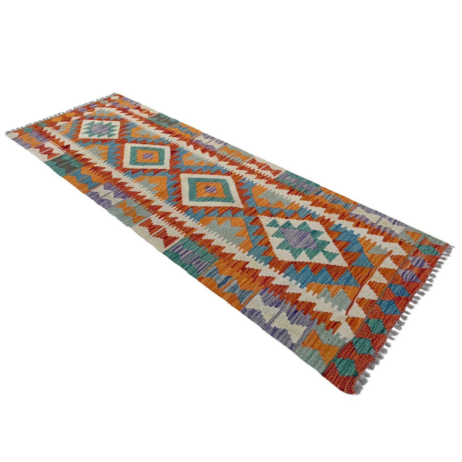Handmade Multi Kilim Geometric 6' Runner