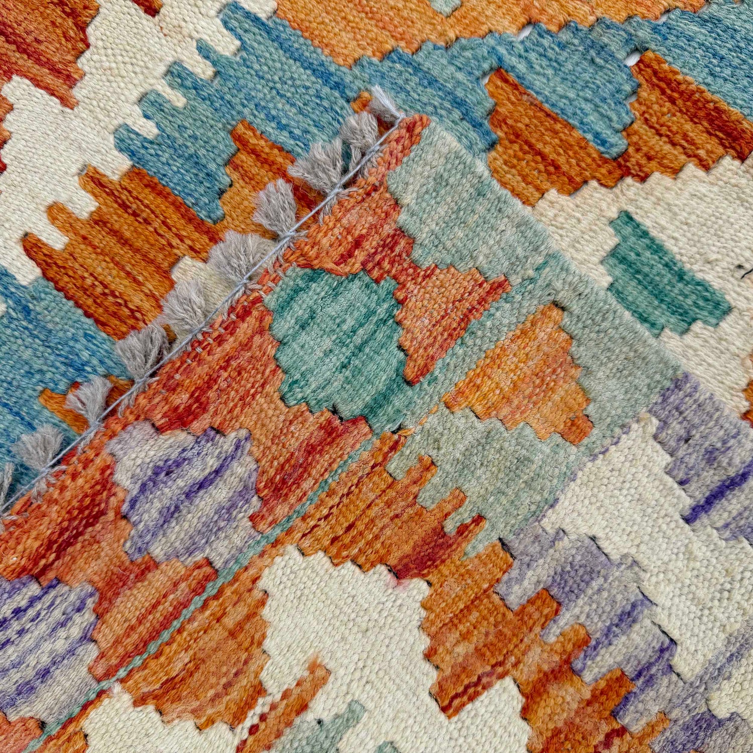 Handmade Multi Kilim Geometric 6' Runner