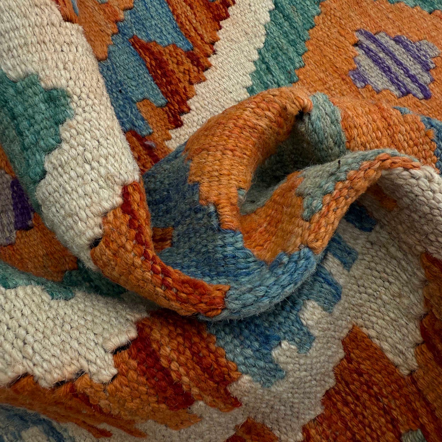 Handmade Multi Kilim Geometric 6' Runner