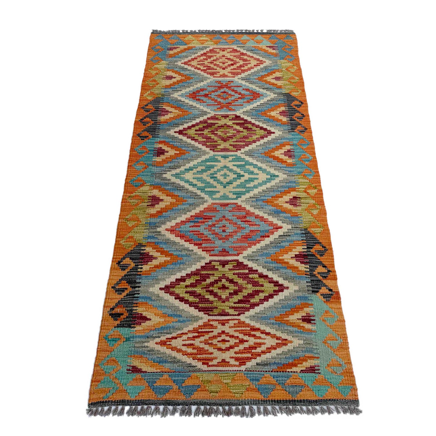 Handmade Multi Kilim Geometric 6' Runner