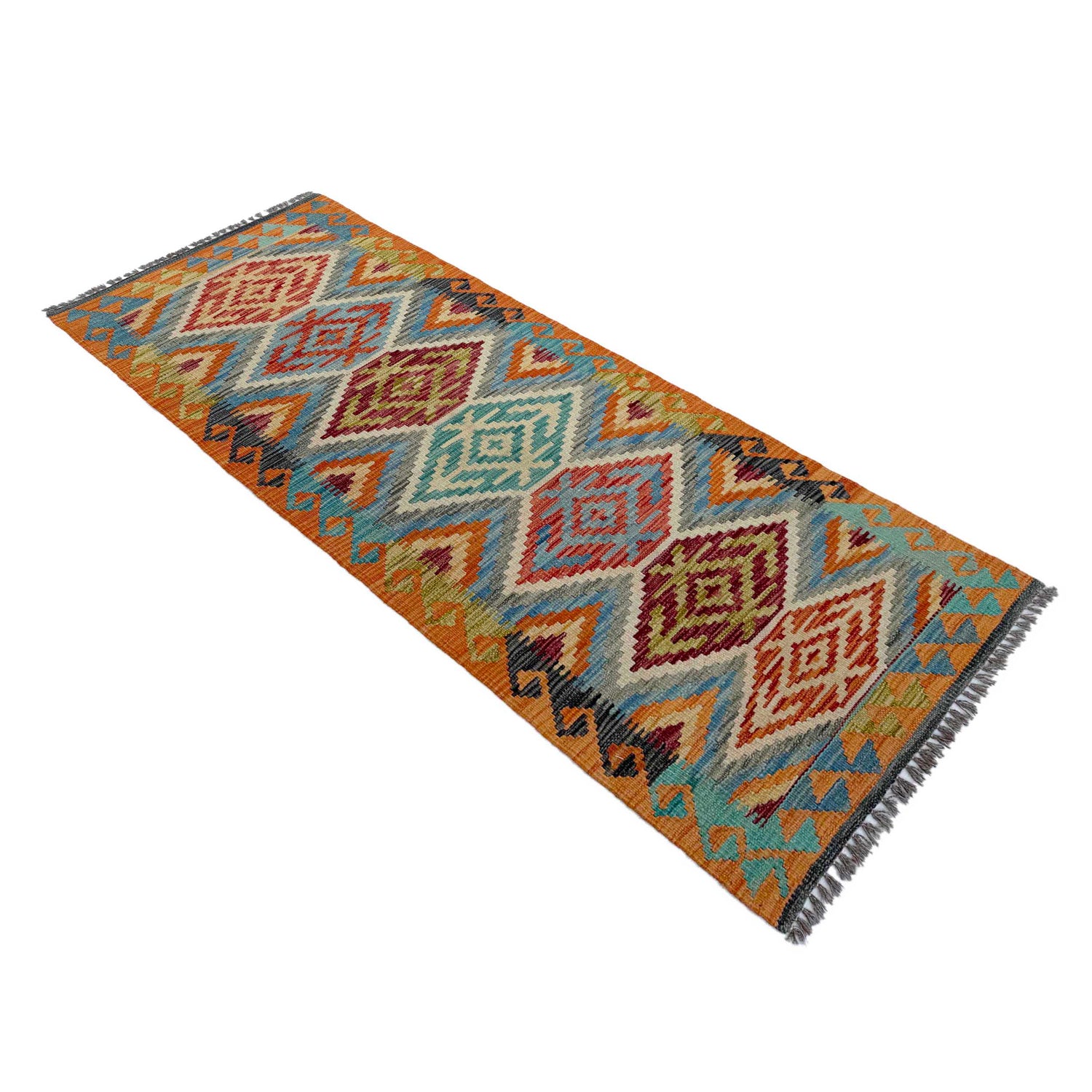 Handmade Multi Kilim Geometric 6' Runner