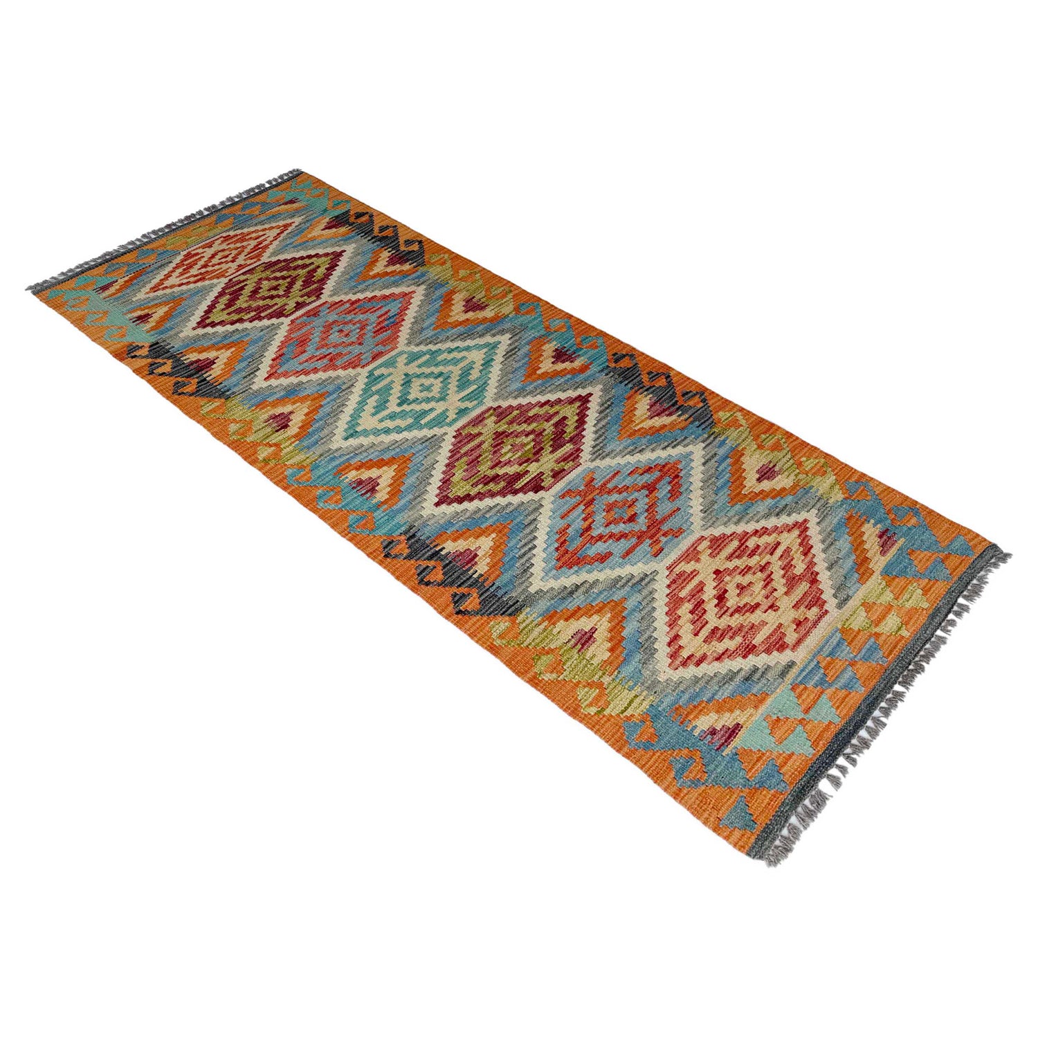 Handmade Multi Kilim Geometric 6' Runner