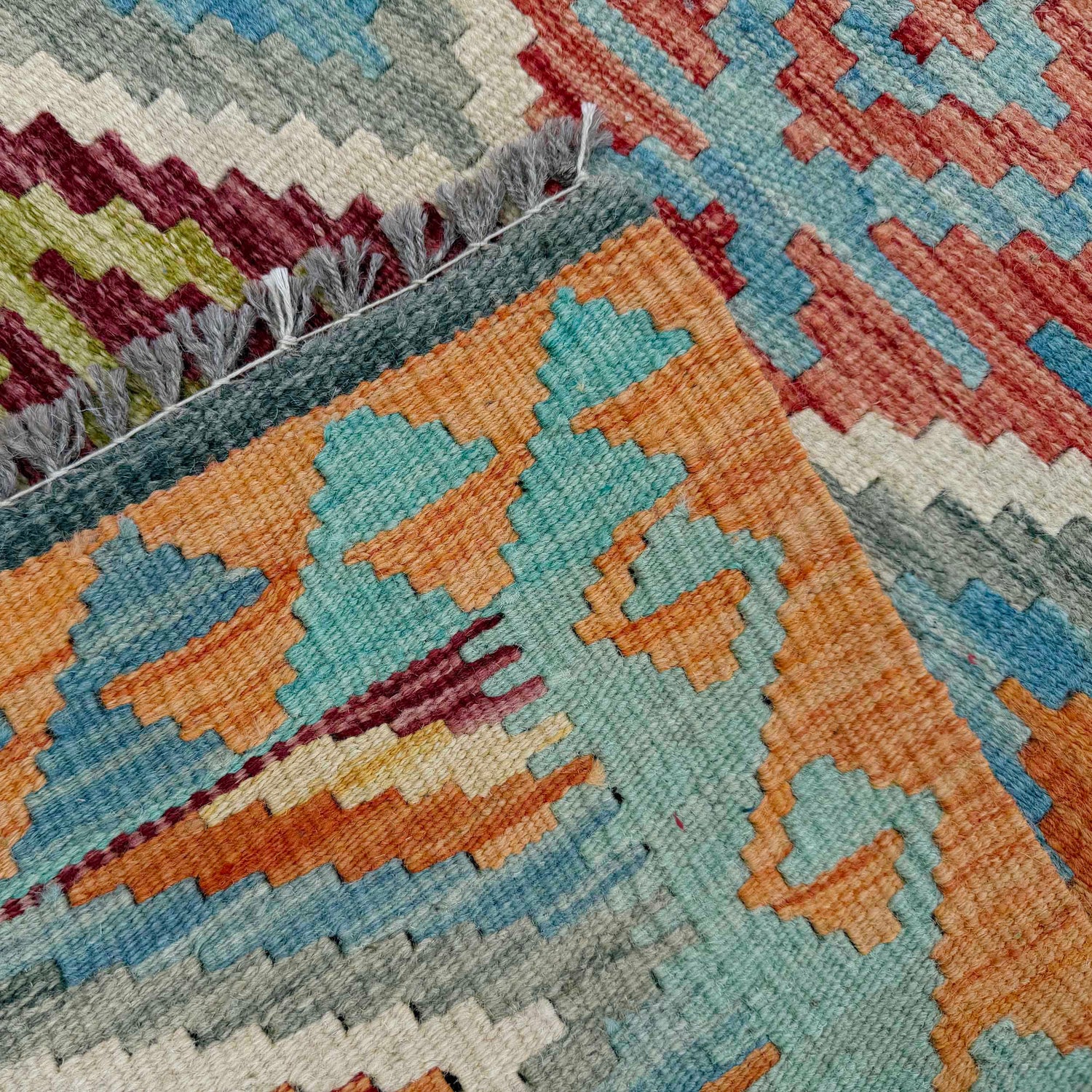 Handmade Multi Kilim Geometric 6' Runner