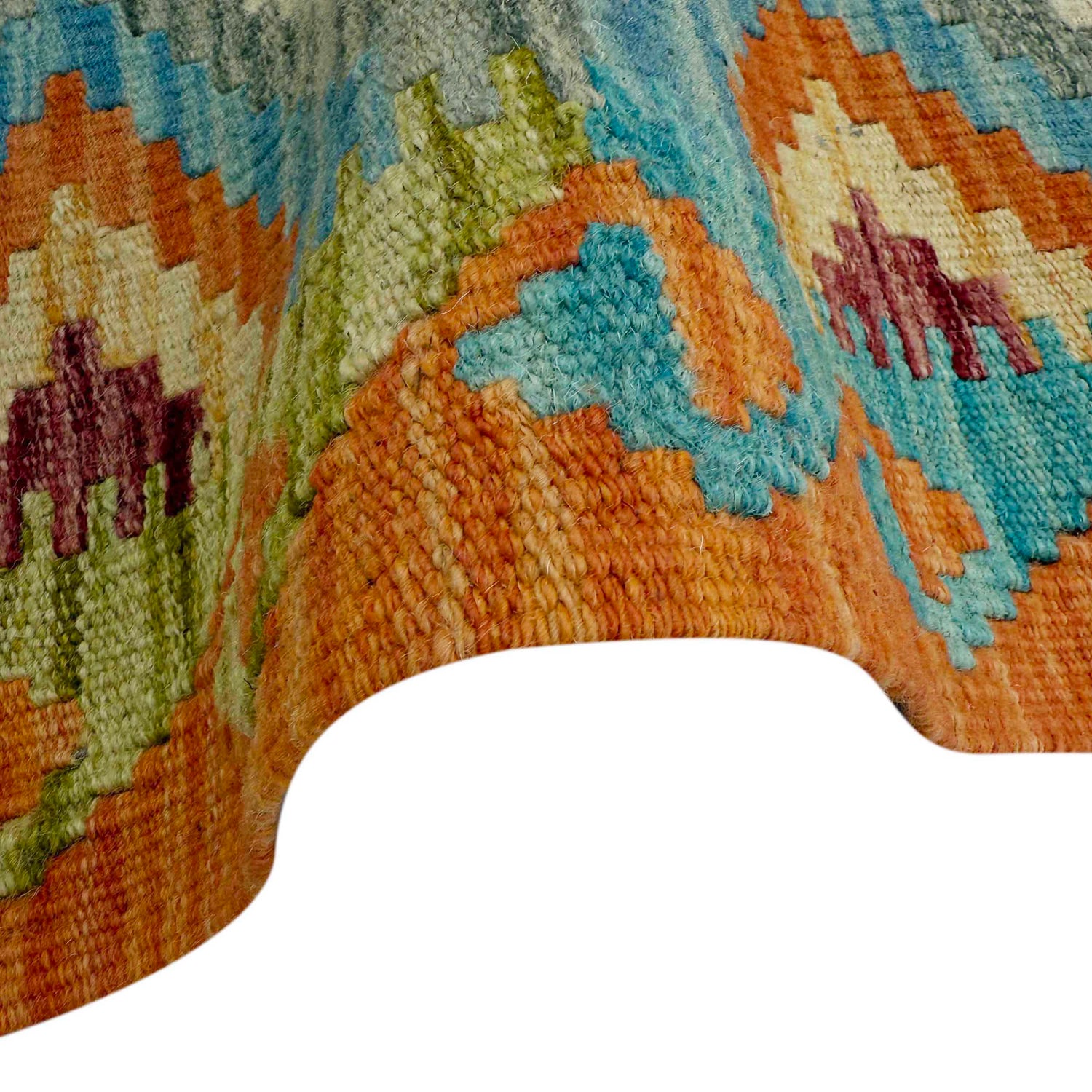 Handmade Multi Kilim Geometric 6' Runner