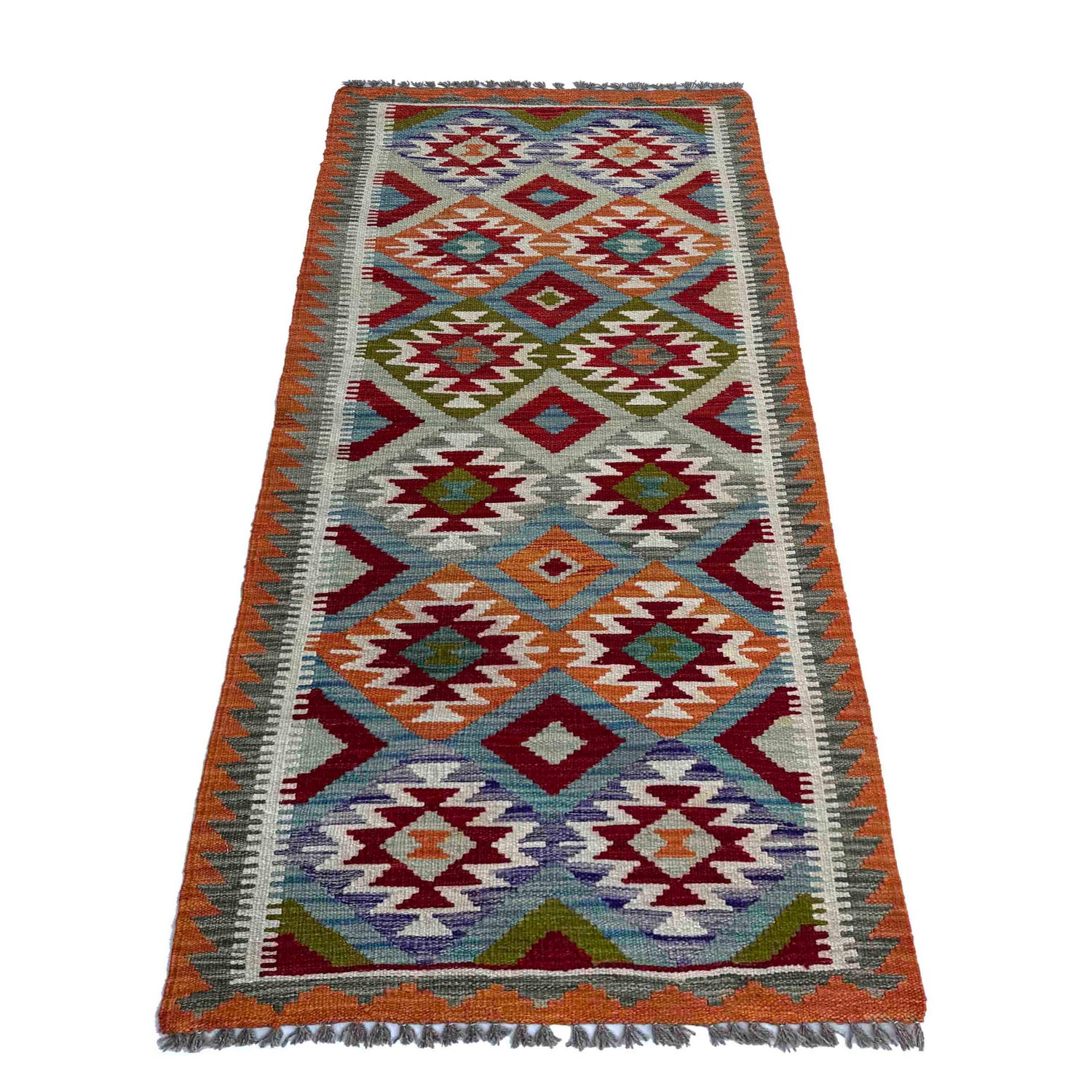 Handmade Multi Kilim Geometric 6' Runner