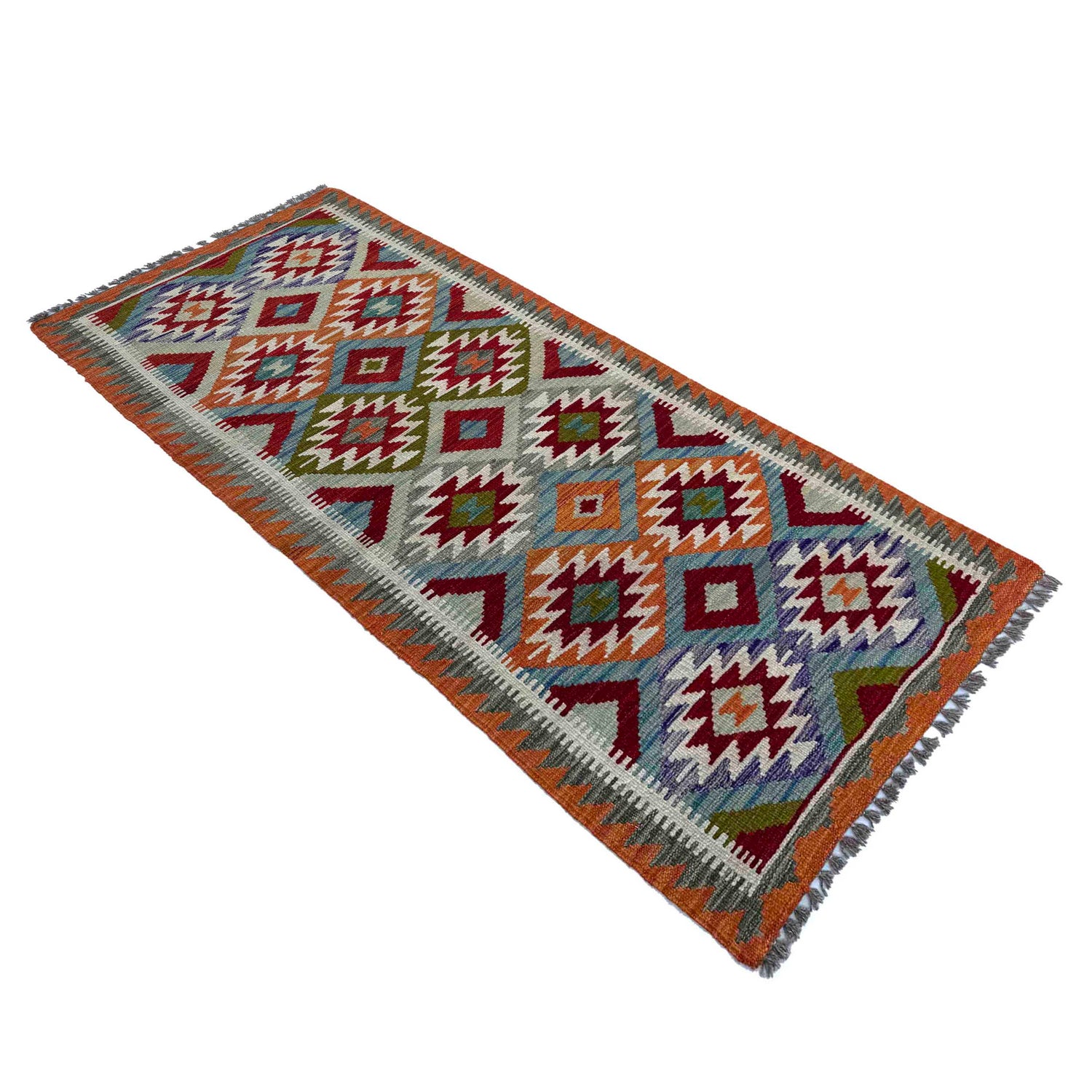 Handmade Multi Kilim Geometric 6' Runner