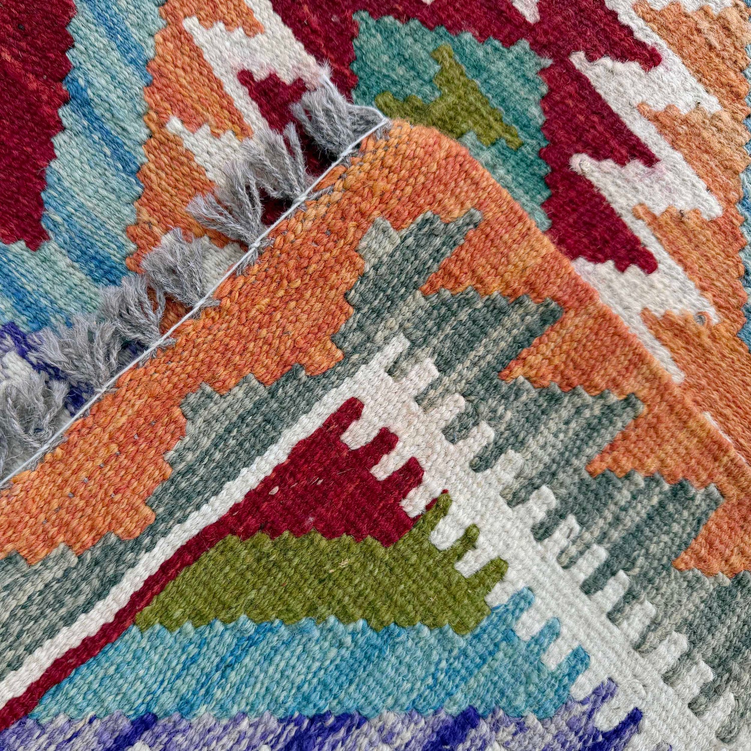 Handmade Multi Kilim Geometric 6' Runner
