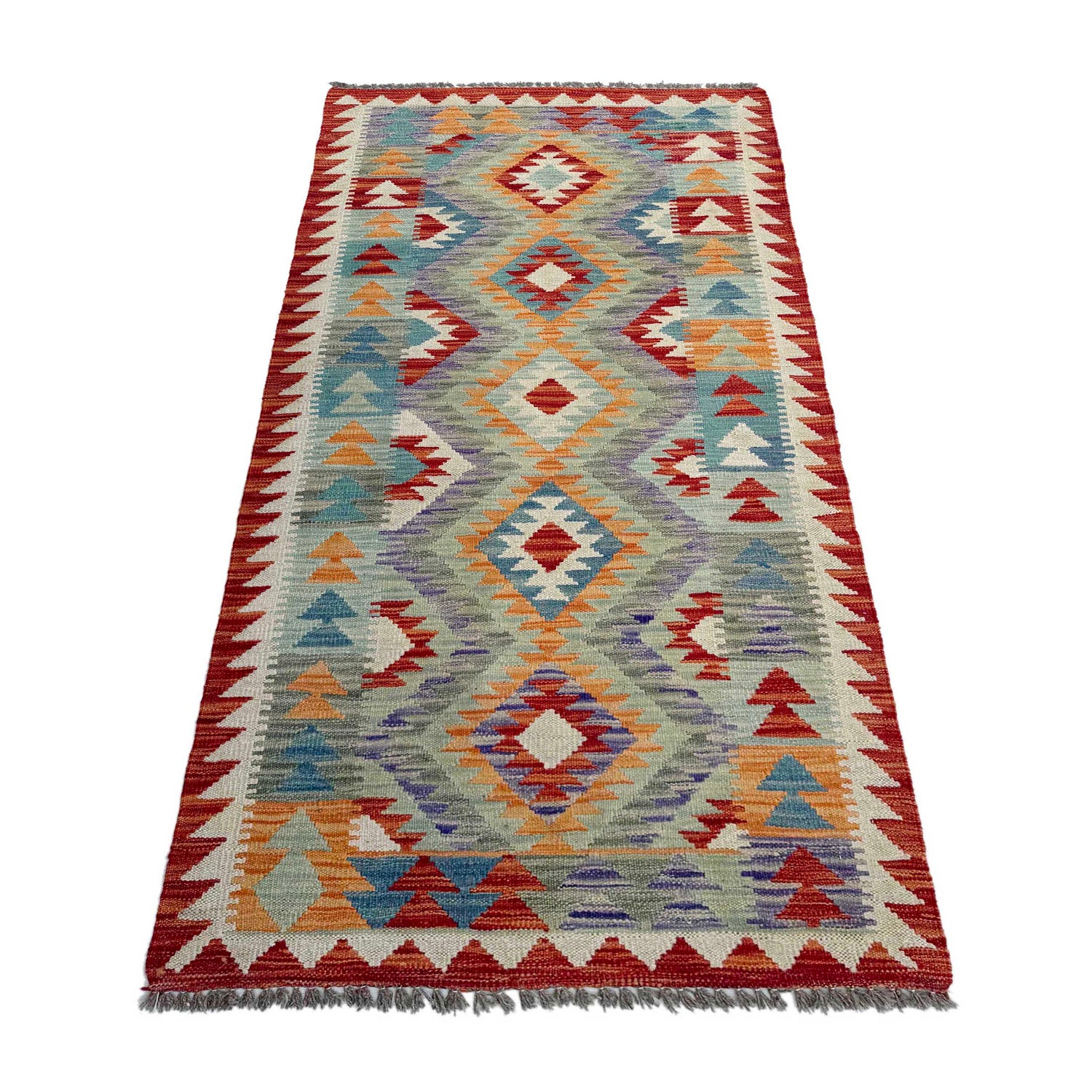 Handmade Multi Kilim Geometric 6' Runner
