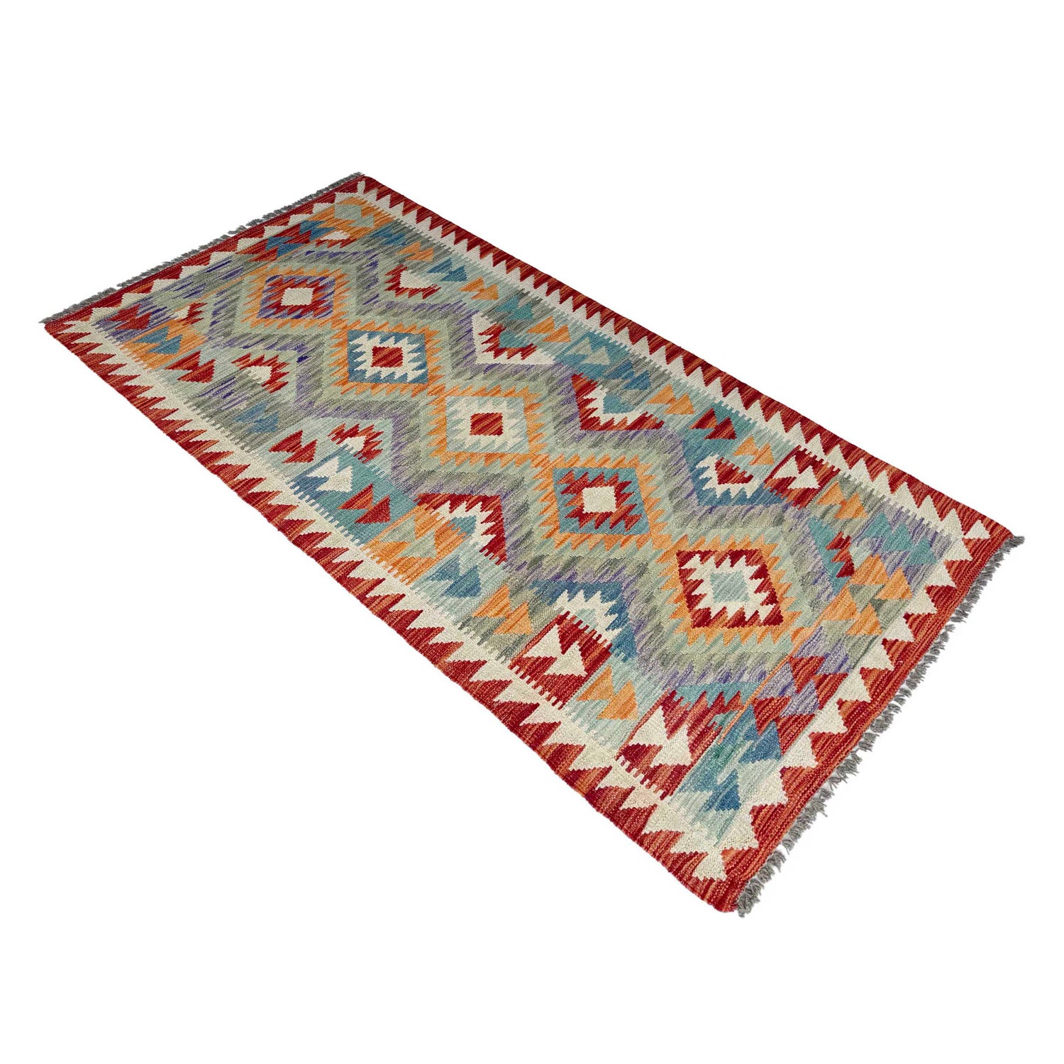 Handmade Multi Kilim Geometric 6' Runner