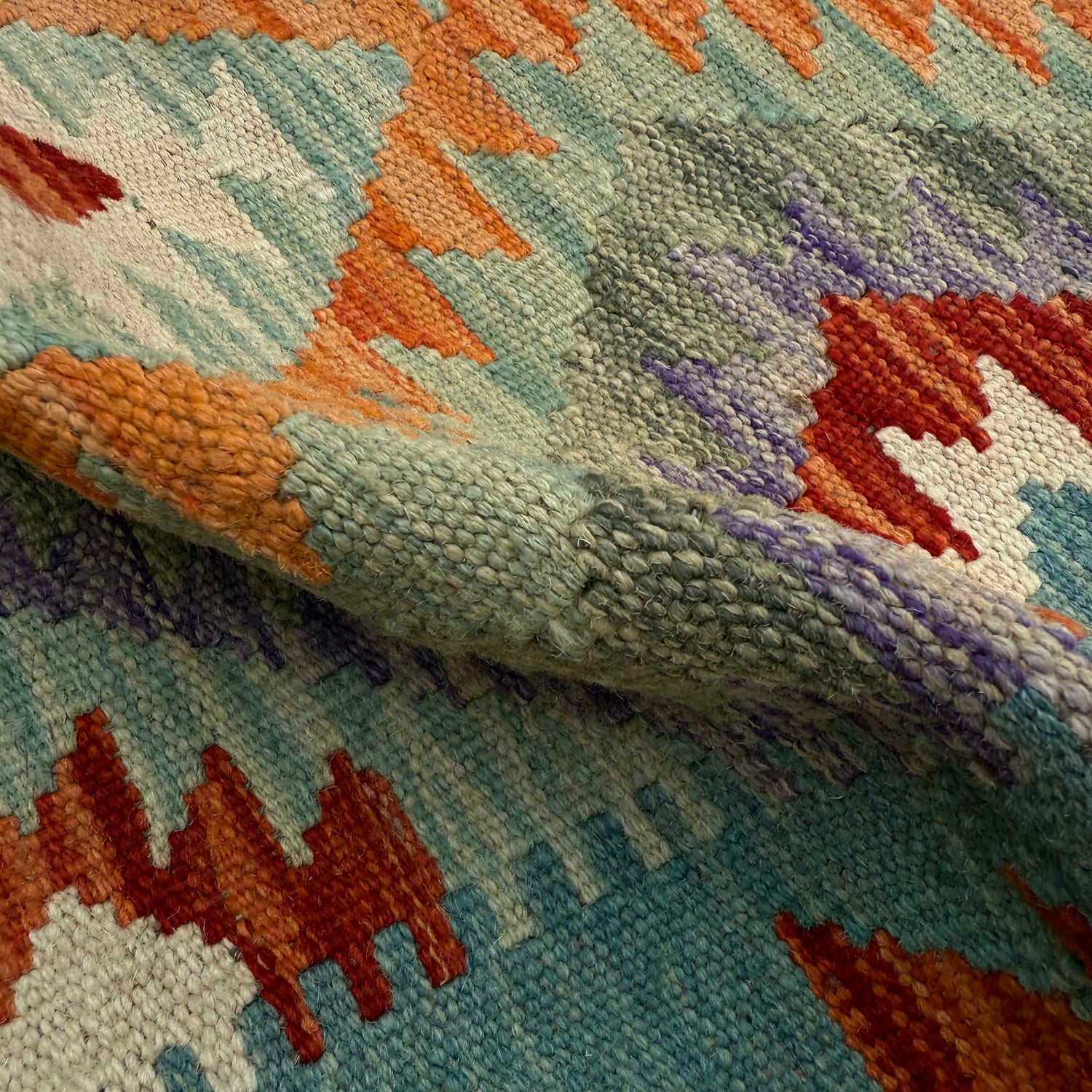 Handmade Multi Kilim Geometric 6' Runner