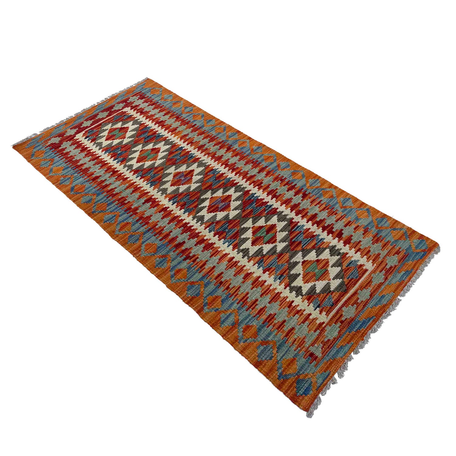 Handmade Multi Kilim Geometric 6' Runner