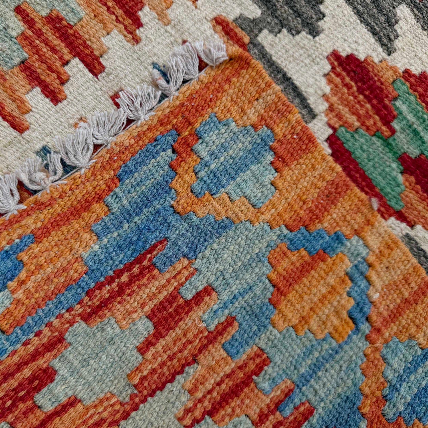Handmade Multi Kilim Geometric 6' Runner