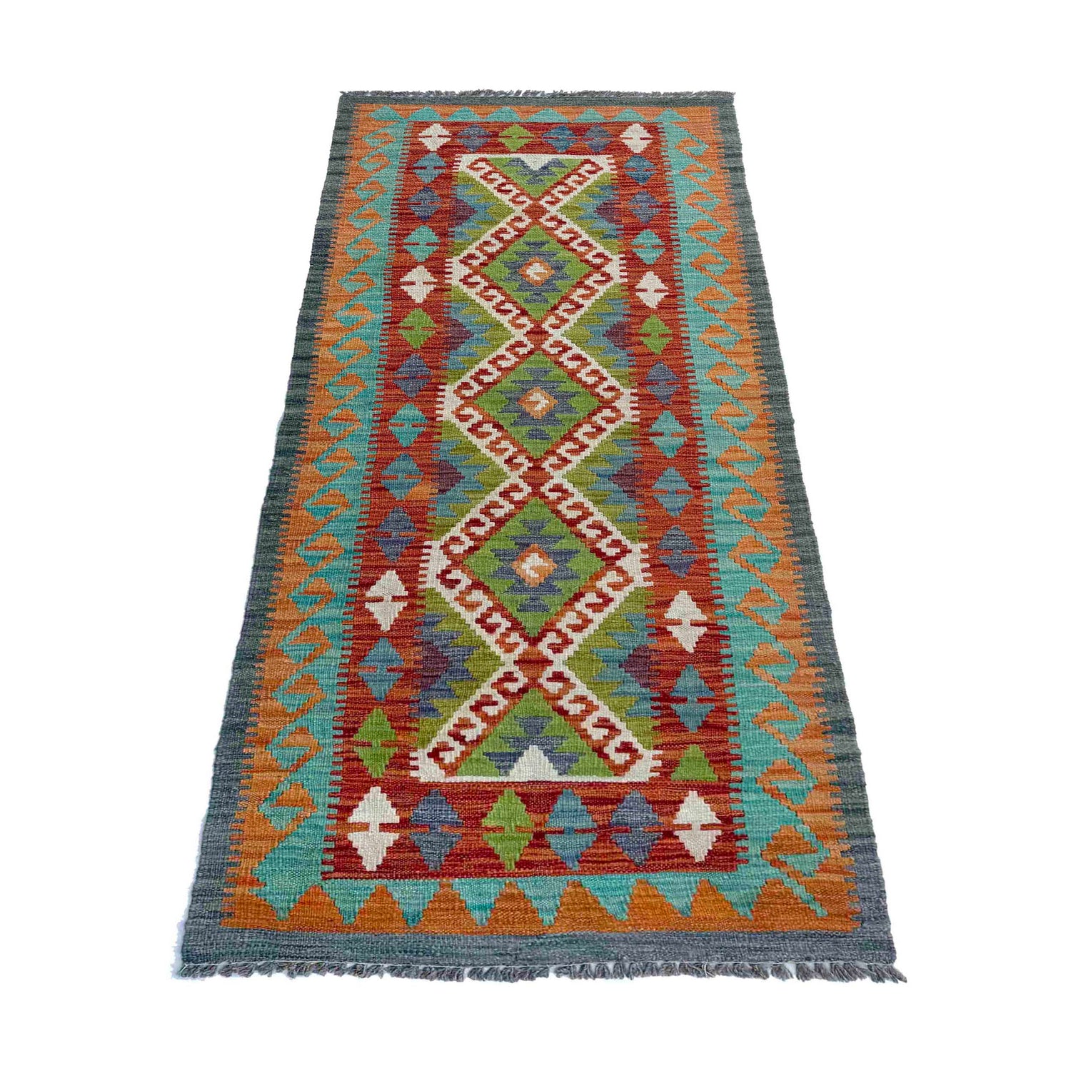 Handmade Multi Kilim Geometric 6' Runner