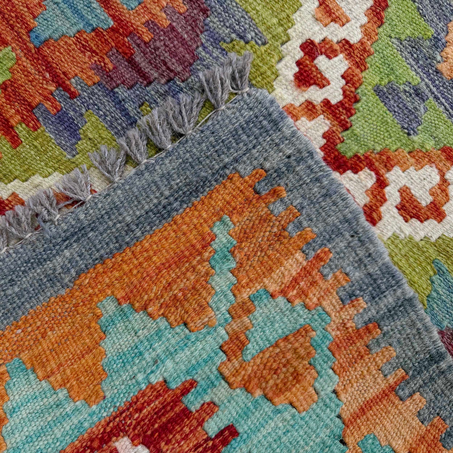 Handmade Multi Kilim Geometric 6' Runner