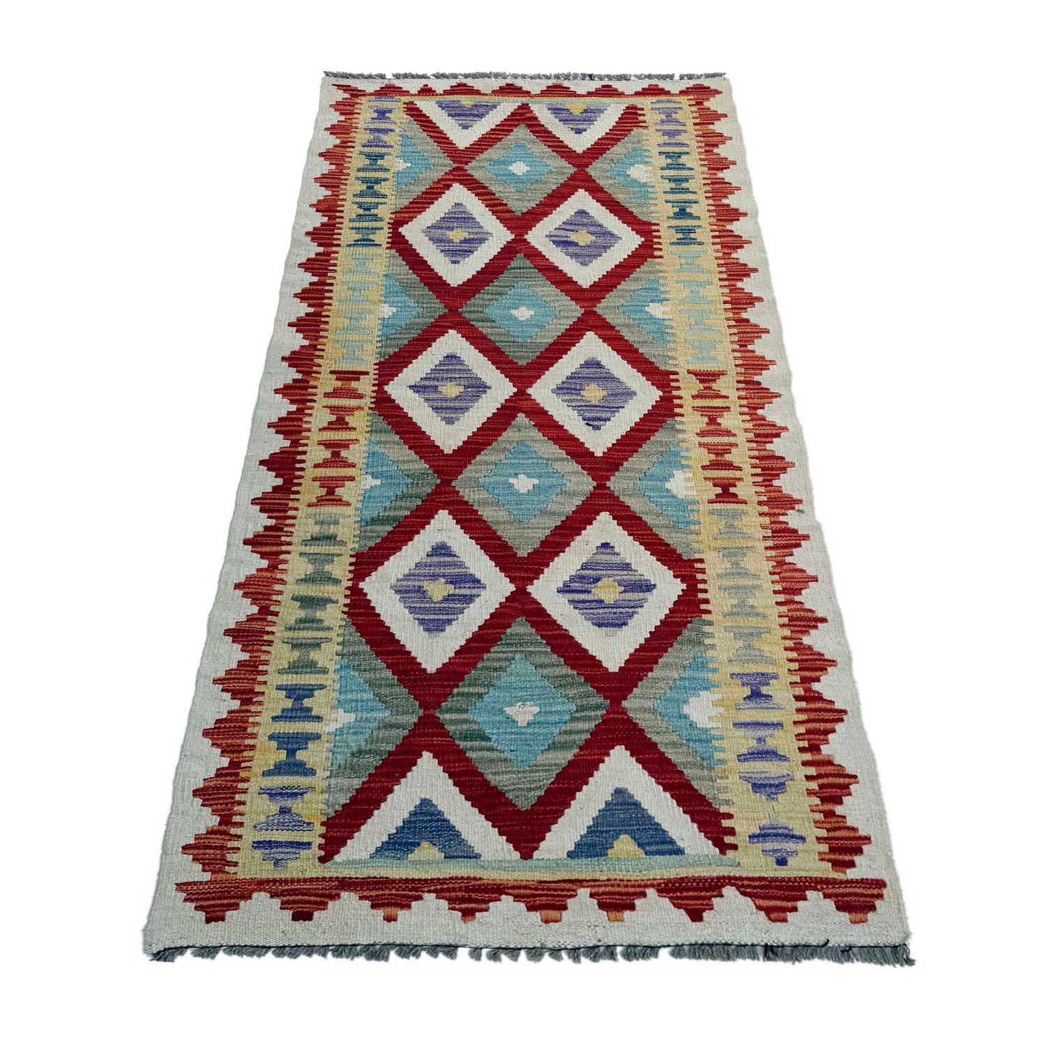 Handmade Multi Kilim Geometric 6' Runner