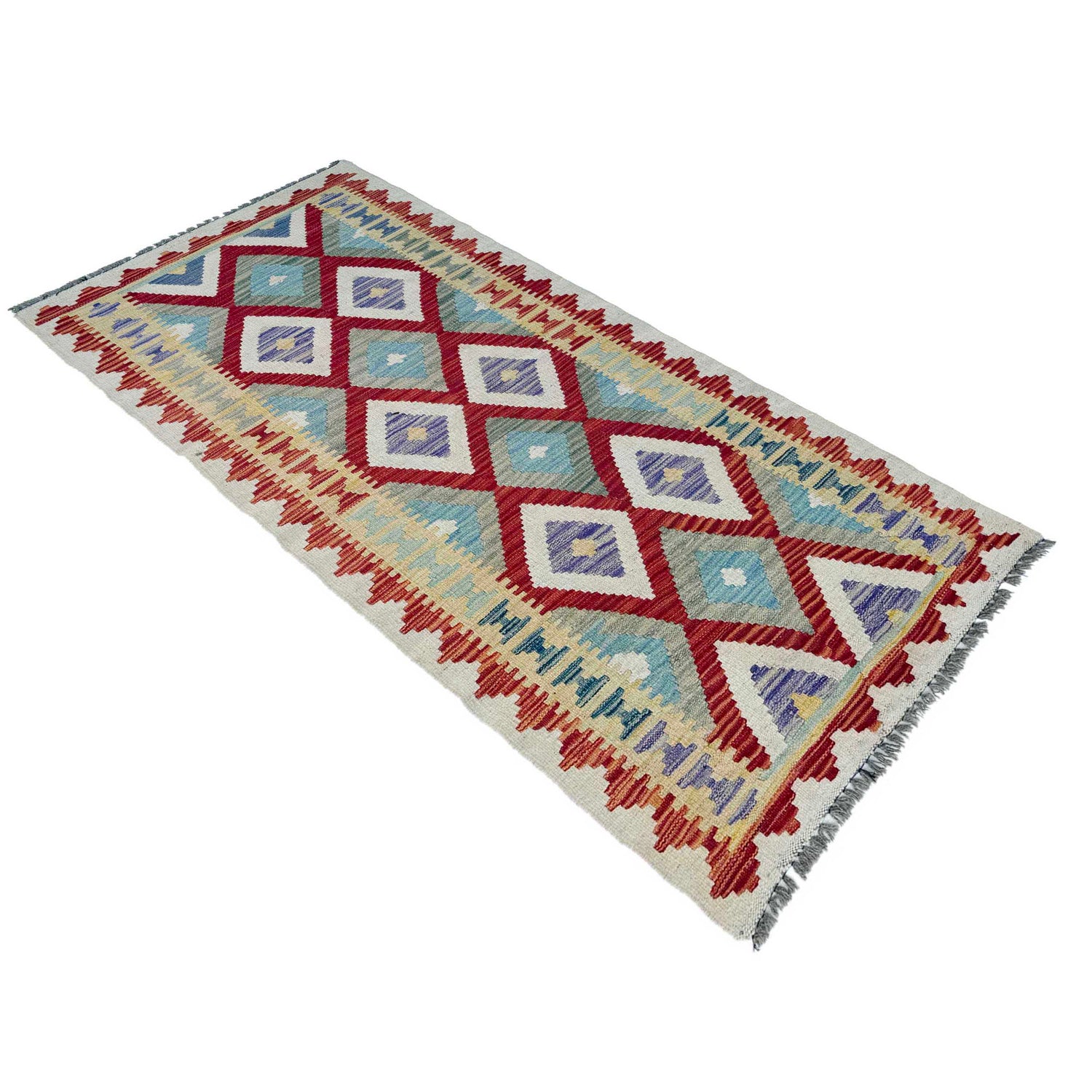 Handmade Multi Kilim Geometric 6' Runner