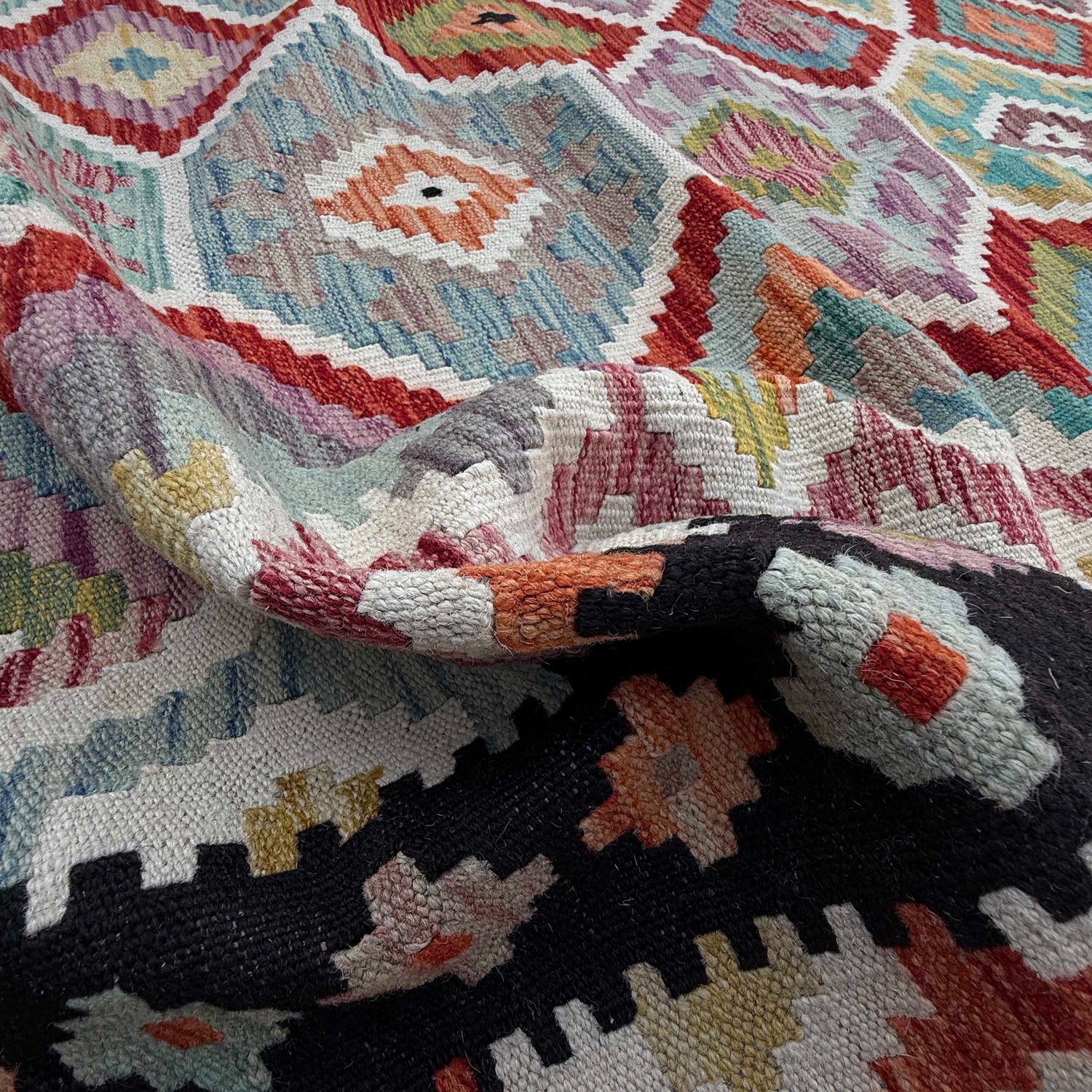Handmade Multi Kilim Geometric 9x12 ft
