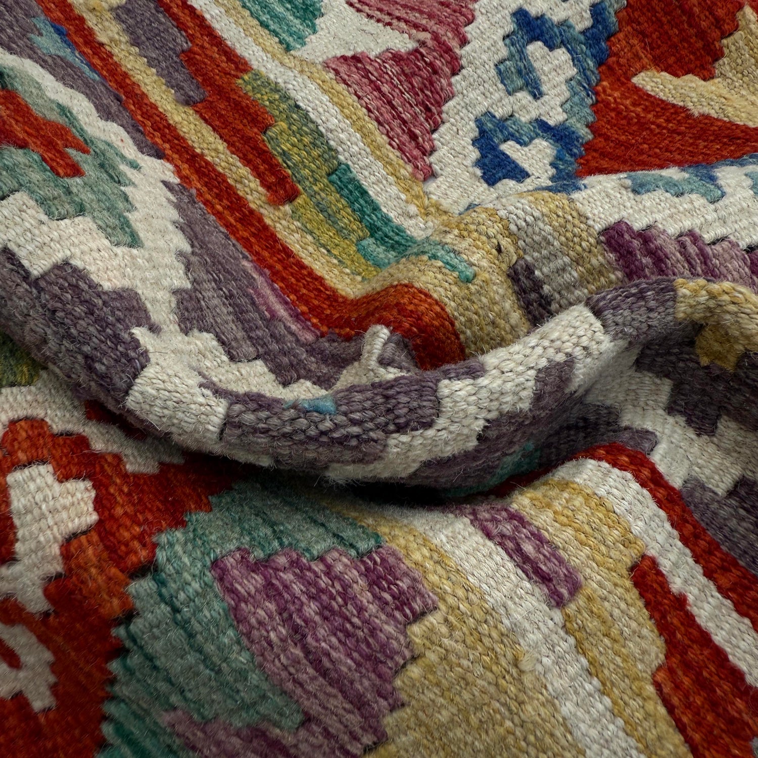 Handmade Multi Kilim Geometric 8' Runner