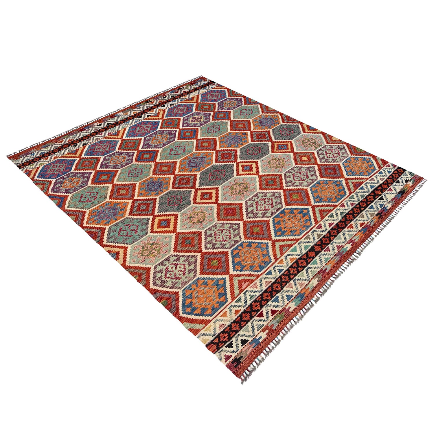 Handmade Multi Kilim Geometric 8x10 ft