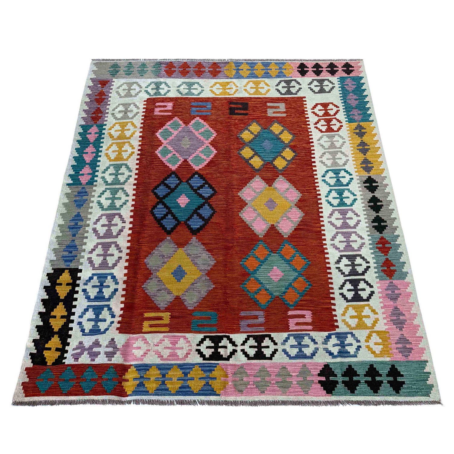 Handmade Multi Kilim Geometric 7x10 ft