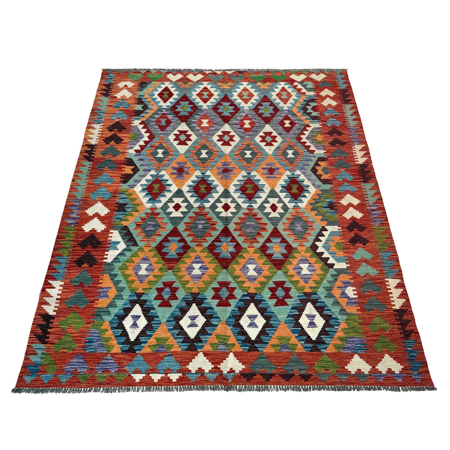 Handmade Multi Kilim Geometric 7x10 ft