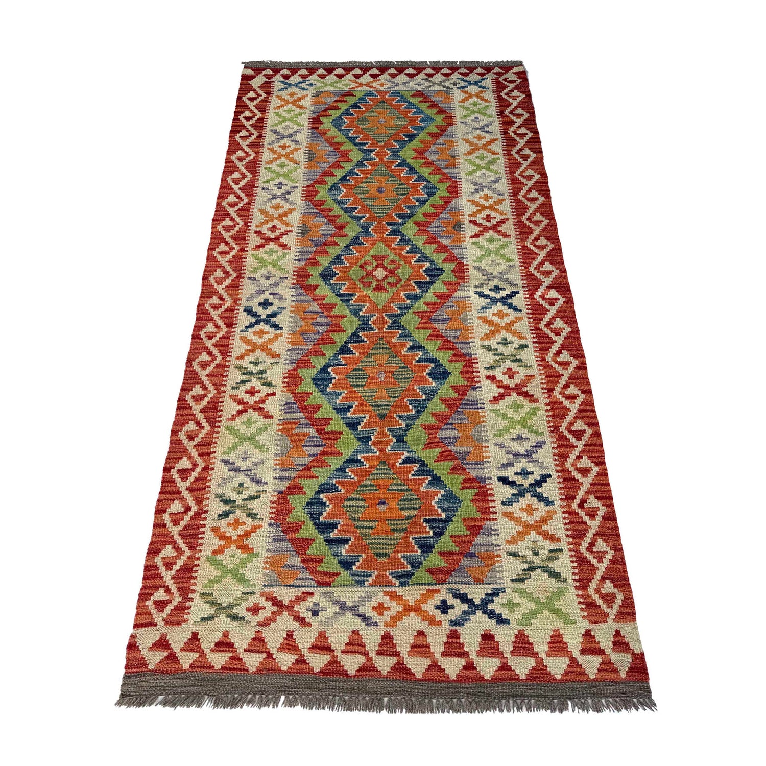 Handmade Multi Kilim Geometric 6' Runner