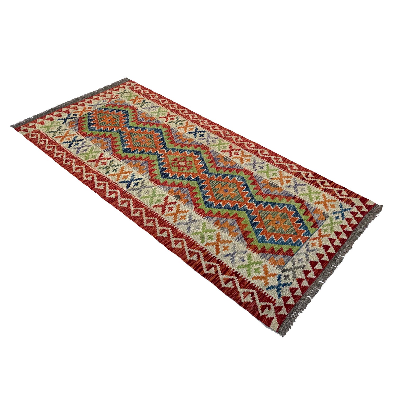 Handmade Multi Kilim Geometric 6' Runner