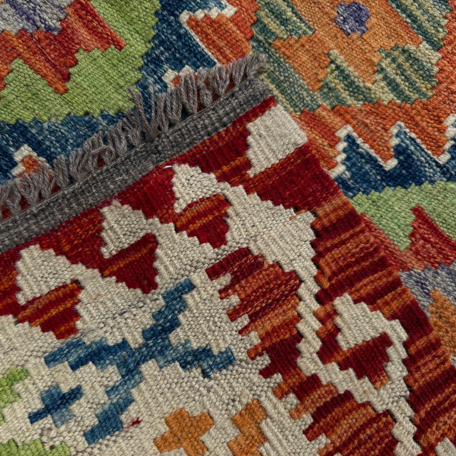 Handmade Multi Kilim Geometric 6' Runner