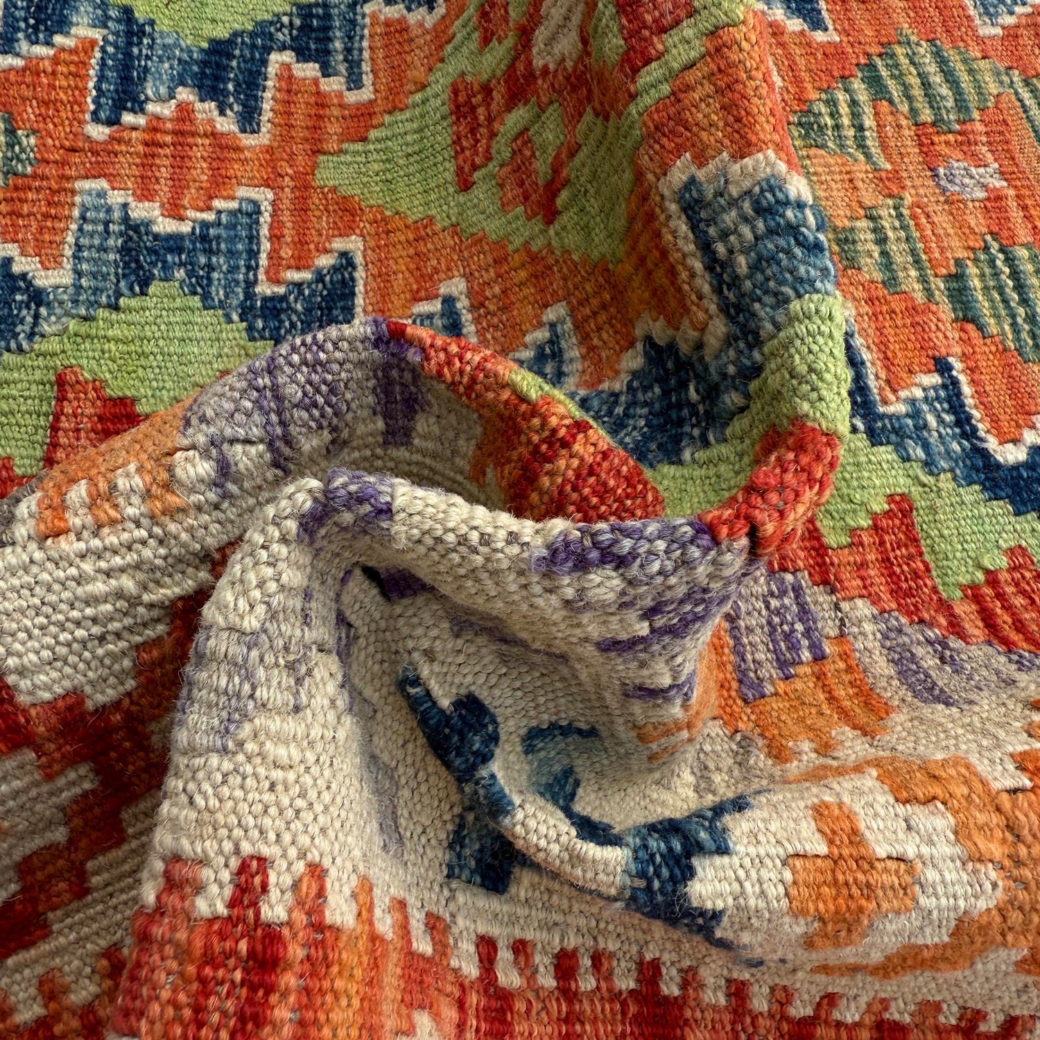 Handmade Multi Kilim Geometric 6' Runner